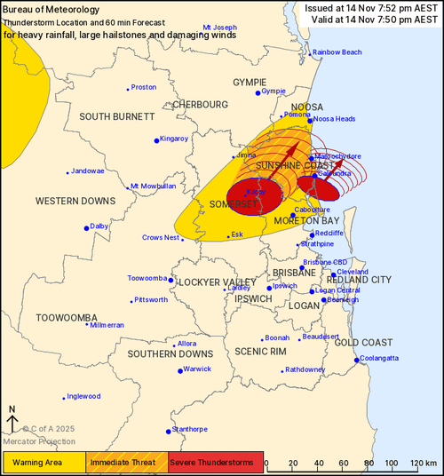 Сильные грозы обрушились на юго-восток Квинсленда.