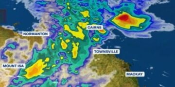 В связи с тем, что в некоторых районах Квинсленда за неделю выпало количество осадков, превышающее среднегодовое, объявлены предупреждения о наводнении.