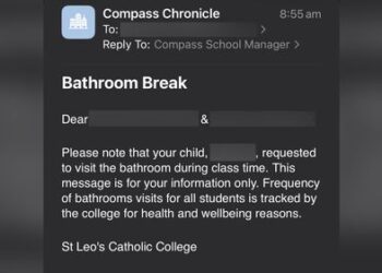 В частной школе Сиднея используют камеры видеонаблюдения для отслеживания использования детьми туалета.