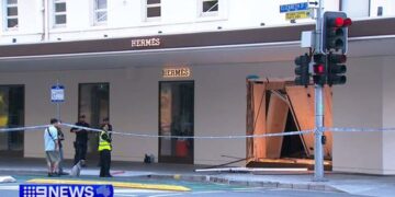 Магазин дизайнерской одежды был ограблен на автомобиле Mercedes с целью кражи сумок на тысячи долларов.