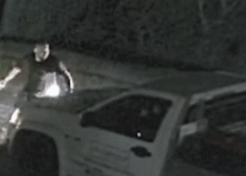 Самосудчики разбили угнанный ими пикап бейсбольными битами.